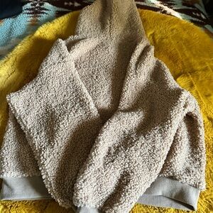 Teddy hoodie sweater, camel color.